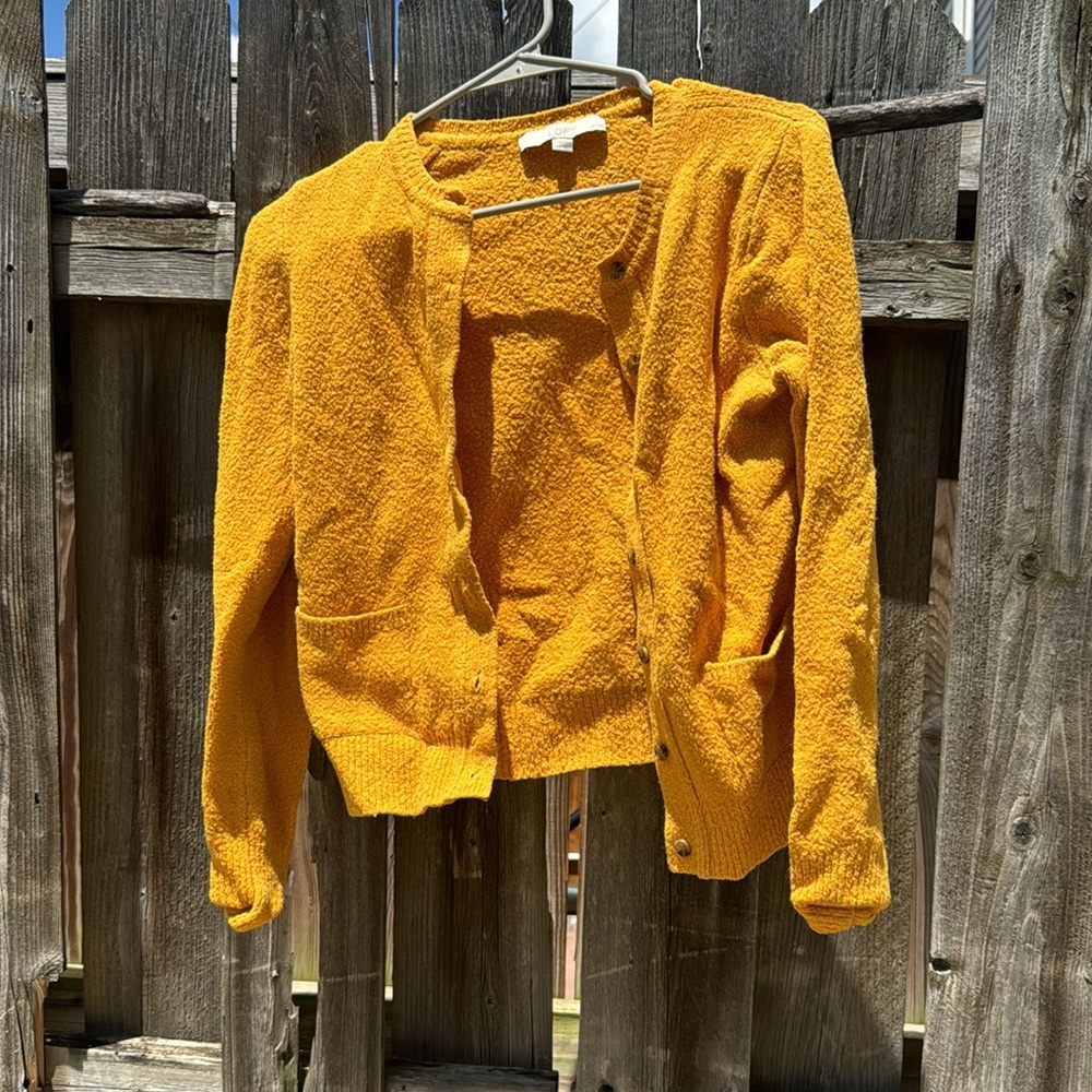 LOFT Mustard Yellow Women's Cardigan